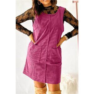 Vintage Corduroy Pocketed Overall Dress